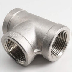Guardian Worldwide - Stainless Steel Pipe Fittings; Type: Tee ; Fitting Size: 1/2 ; End Connections: FNPT x FNPT x FNPT ; Material Grade: 304 ; Pressure Rating (psi): 150 - Exact Tool & Supply