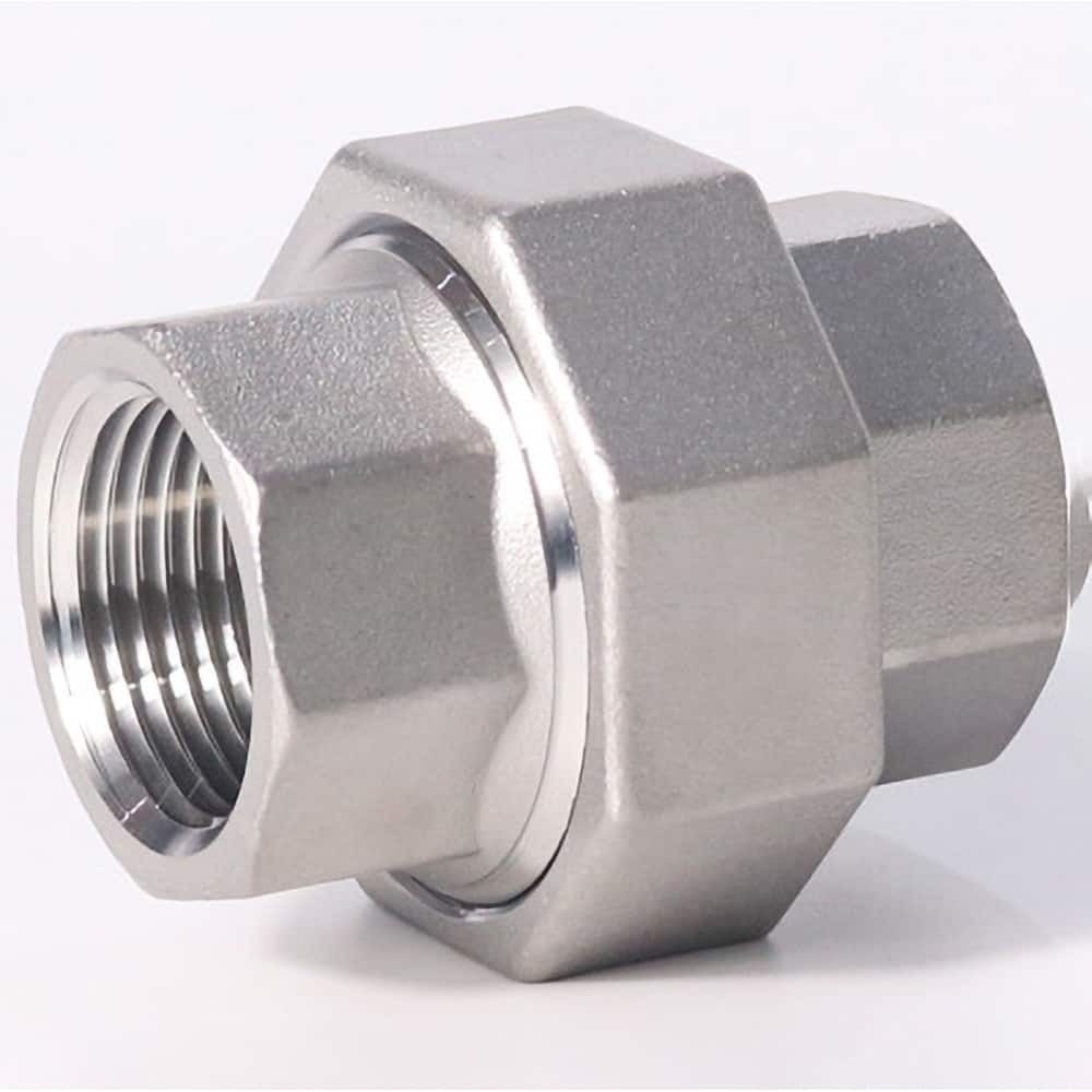 Guardian Worldwide - Stainless Steel Pipe Fittings; Type: Union ; Fitting Size: 3/4 ; End Connections: FNPT x FNPT ; Material Grade: 304 ; Pressure Rating (psi): 150 ; Length (Inch): 1.52 - Exact Tool & Supply