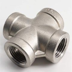 Guardian Worldwide - Stainless Steel Pipe Fittings; Type: Cross ; Fitting Size: 3/8 ; End Connections: FNPT x FNPT x FNPT x FNPT ; Material Grade: 304 ; Pressure Rating (psi): 150 - Exact Tool & Supply