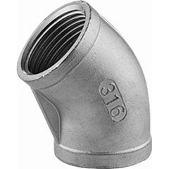 Guardian Worldwide - Stainless Steel Pipe Fittings; Type: 45? Elbow ; Fitting Size: 1/2 ; End Connections: FNPT x FNPT ; Material Grade: 316 ; Pressure Rating (psi): 150 - Exact Tool & Supply