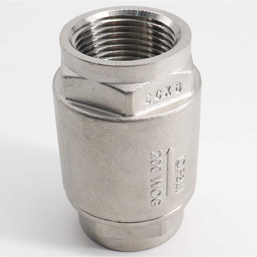 Guardian Worldwide - Check Valves; Design: Spring Check ; Pipe Size (Inch): 3/4 ; End Connections: FNPT x FNPT ; Material: Stainless Steel ; Material: Stainless Steel ; Seal Material: PTFE - Exact Tool & Supply
