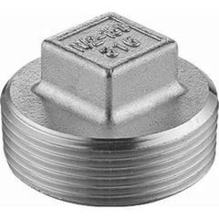 Guardian Worldwide - Stainless Steel Pipe Fittings; Type: Square Head Plug ; Fitting Size: 1-1/2 ; End Connections: MNPT ; Material Grade: 316 ; Pressure Rating (psi): 150 ; Length (Inch): 1.59 - Exact Tool & Supply