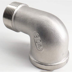Guardian Worldwide - Stainless Steel Pipe Fittings; Type: 90? Street Elbow ; Fitting Size: 1-1/2 ; End Connections: MNPT x FNPT ; Material Grade: 304 ; Pressure Rating (psi): 150 - Exact Tool & Supply