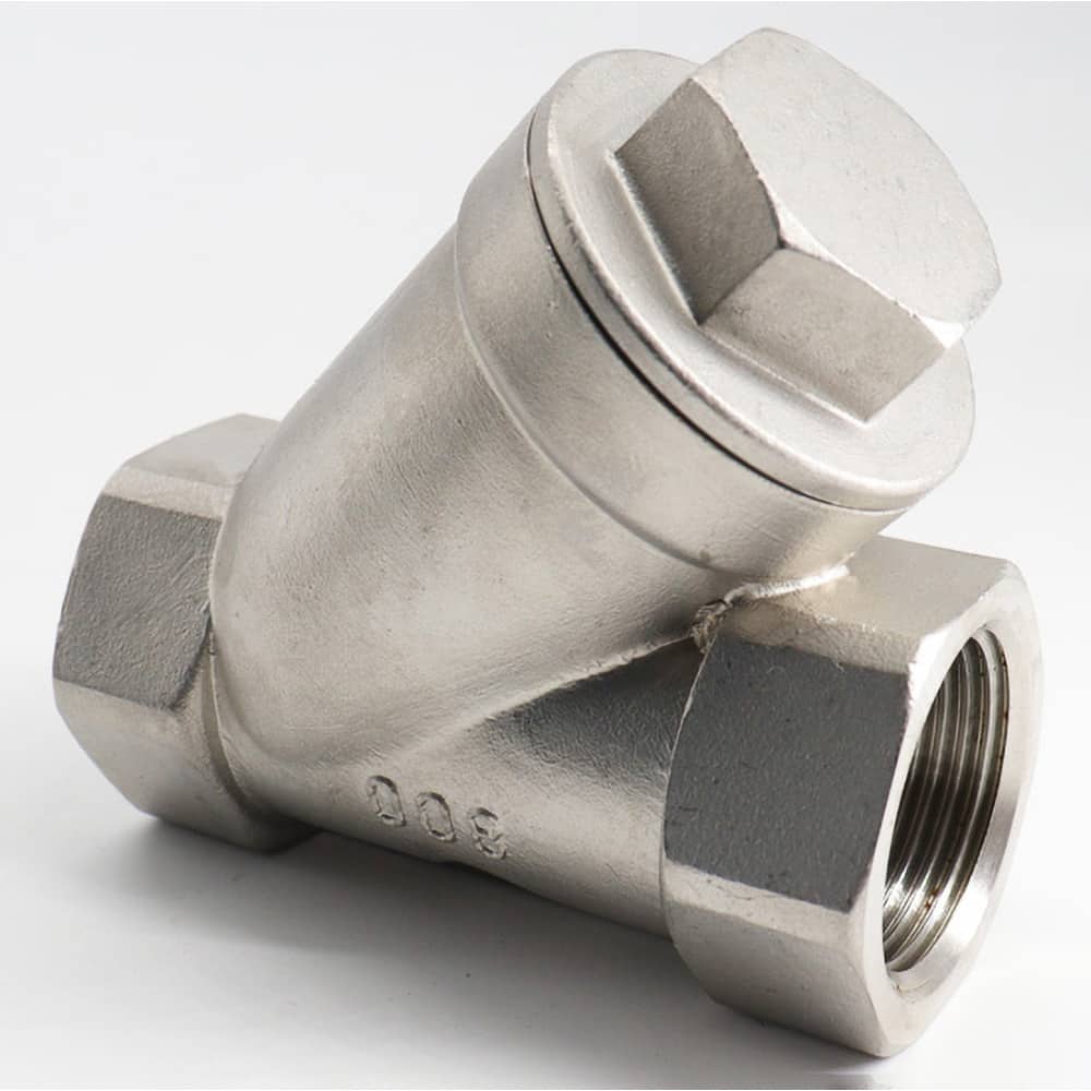 Guardian Worldwide - 3/4" Pipe, FNPT x FNPT Ends, 316 Stainless Steel Y-Strainer - Exact Tool & Supply