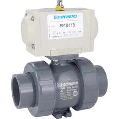 Hayward - Actuated Ball Valves; Actuator Type: Pneumatic Double Acting w/Solenoid ; Pipe Size: 1 (Inch); Material: PVC ; Seal Material: FPM ; Number of Pieces: 2.000 ; End Connections: Socket; Threaded - Exact Tool & Supply