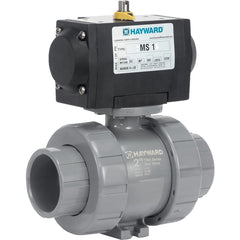 Hayward - Actuated Ball Valves; Actuator Type: Pneumatic Spring Return w/Solenoid ; Pipe Size: 2 (Inch); Material: CPVC ; Seal Material: FPM ; Number of Pieces: 2.000 ; End Connections: Socket; Threaded - Exact Tool & Supply