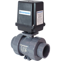 Hayward - Actuated Ball Valves; Actuator Type: Electric ; Pipe Size: 1-1/4 (Inch); Material: PVC ; Seal Material: EPDM ; Number of Pieces: 2.000 ; End Connections: Socket; Threaded - Exact Tool & Supply