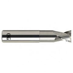 1/2 Dia. x 3 Overall Length 2-Flute .020 C/R Solid Carbide SE End Mill-Round Shank-Center Cutting-Uncoated - Exact Tool & Supply