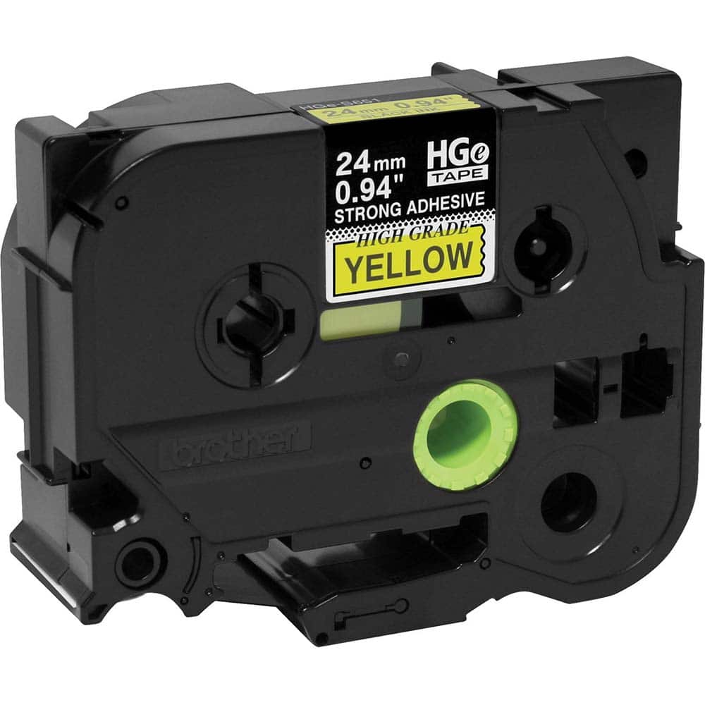 Brother - Labels, Ribbons & Tapes; Type: Label Tape ; Color: Black on Yellow ; For Use With: PT-9200PC; PT-9500PC; PT-9700PC; PT-9800PCN; PT-E500; PT-E550W; PT-E800W; PT-P750WVP; PT-P900; PT-P900W; PT-P950NW P-Touch Label Makers ; Width (mm): 24.00 ; Len - Exact Tool & Supply