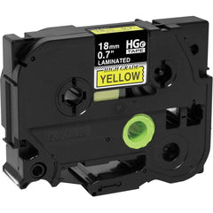 Brother - Labels, Ribbons & Tapes; Type: Label Tape ; Color: Black on Yellow ; For Use With: PT-18RKT; PT-9200PC; PT-9500PC; PT-9700PC; PT-9800PCN; PT-E300; PT-E500; PT-E550W; PT-E800W; PT-P750WVP; PT-P900; PT-P900W; PT-P950NW P-Touch Label Makers ; Widt - Exact Tool & Supply