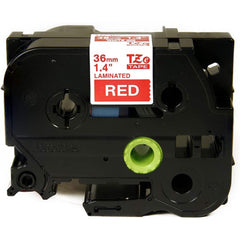 Brother - Labels, Ribbons & Tapes; Type: Label Tape ; Color: White on Red ; For Use With: PT-3600; PT-530; PT-550; PT-9200DX; PT-9200PC; PT-9400; PT-9500PC; PT-9600; PT-9700PC; PT-9800PCN; PT-E800W; PT-P900; PT-P900W; PT-P950NW P-Touch Label Makers ; Wid - Exact Tool & Supply
