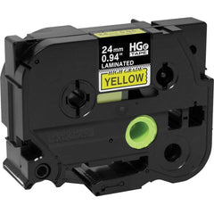 Brother - Labels, Ribbons & Tapes; Type: Label Tape ; Color: Black on Yellow ; For Use With: PT-9200PC; PT-9500PC; PT-9700PC; PT-9800PCN; PT-E500; PT-E550W; PT-E800W; PT-P750WVP; PT-P900; PT-P900W; PT-P950NW P-Touch Label Makers ; Width (mm): 24.00 ; Len - Exact Tool & Supply