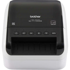 Brother - Electronic Label Makers; Type: Label Printer ; Power Source: 110-120V AC 50-60Hz ; Resolution: 300 x 300 ; Contents: Software; USB Cable; AC Adapter; Quick Setup Guide; Documentation; Starter Rolls - (41) Die-Cut Large Shipping Labels (DK-1247) - Exact Tool & Supply