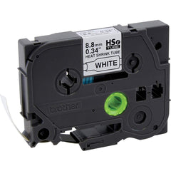 Brother - Labels, Ribbons & Tapes; Type: Label ; Color: Black on White ; For Use With: PT-E300; PT-E500; PT-E550W; PT-E800W; PT-P750WVP; PT-P900; PT-P900W; PT-P950NW P-Touch Label Makers; VW-1 HSe Tube ; Width (mm): 8.80 ; Length (Feet): 4.9 ; Material: - Exact Tool & Supply