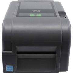 Brother - Electronic Label Makers; Type: Desktop Printer ; Accessories: 300m Ink Ribbon and 8in OD Media Roll with Optional External Media Roll Holder ; Power Source: 24V DC 2.5A Auto Ranging Power Supply ; Resolution: 300 ; Contents: Printer; USB Cable; - Exact Tool & Supply