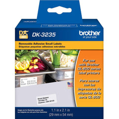 Brother - Labels, Ribbons & Tapes; Type: Label ; Color: White ; For Use With: Brother QL-800; QL-810W; QL-820NWB Label Printers ; Width (mm): 29.00 ; Length (Inch): 2.1 ; Material: Paper - Exact Tool & Supply