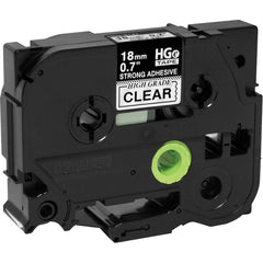 Brother - Labels, Ribbons & Tapes; Type: Label Tape ; Color: Black on Clear ; For Use With: PT-18RKT; PT-9200PC; PT-9500PC; PT-9700PC; PT-9800PCN; PT-E300; PT-E500; PT-E550W; PT-E800W; PT-P750WVP; PT-P900; PT-P900W; PT-P950NW P-Touch Label Makers ; Width - Exact Tool & Supply
