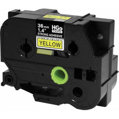 Brother - Labels, Ribbons & Tapes; Type: Label Tape ; Color: Black on Yellow ; For Use With: PT-9700PC; PT-9800PCN; PT-E800W; PT-P900; PT-P900W; PT-P950NW P-Touch Label Makers ; Width (mm): 36.00 ; Length (Feet): 26.2 ; Material: Polyester - Exact Tool & Supply