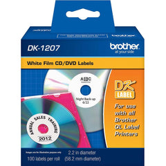 Brother - Labels, Ribbons & Tapes; Type: CD/DVD Film Label ; Color: Black on White ; For Use With: Brother QL-1050; QL-1060N; QL-1100; QL-1110NWB; QL-500; QL-700; QL-710W; QL-720NW; QL-800; QL-810W; QL-820NWB; QL-1050N; QL-550; QL-570; QL-570VM; QL-580N; - Exact Tool & Supply