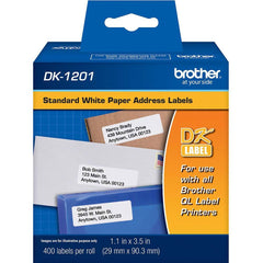 Brother - Labels, Ribbons & Tapes; Type: Label ; Color: Black on White ; For Use With: Brother QL-1050; QL-1060N; QL-1100; QL-1110NWB; QL-500; QL-700; QL-710W; QL-720NW; QL-800; QL-810W; QL-820NWB; QL-1050N; QL-550; QL-570; QL-570VM; QL-580N; QL-650TD La - Exact Tool & Supply
