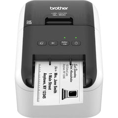 Brother - Electronic Label Makers; Type: Label Printer ; Power Source: 120V AC 60Hz 1.7A ; Resolution: 300 x 600 ; Contents: Software; USB Cable; Power Cord; Quick Setup Guide; Documentation; Starter Rolls - (100) Die-Cut Standard Address Labels (DK-1201 - Exact Tool & Supply