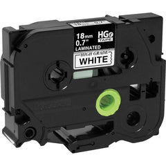 Brother - Labels, Ribbons & Tapes; Type: Label Tape ; Color: Black on White ; For Use With: PT-18RKT; PT-9200PC; PT-9500PC; PT-9700PC; PT-9800PCN; PT-E300; PT-E500; PT-E550W; PT-E800W; PT-P750WVP; PT-P900; PT-P900W; PT-P950NW P-Touch Label Makers ; Width - Exact Tool & Supply