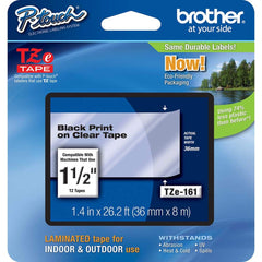 Brother - Labels, Ribbons & Tapes; Type: Label Tape ; Color: Black on Clear ; For Use With: PT-3600; PT-530; PT-550; PT-9200DX; PT-9200PC; PT-9400; PT-9500PC; PT-9600; PT-9700PC; PT-9800PCN; PT-D800W; PT-E800W; PT-P900; PT-P900W; PT-P950NW P-Touch Label - Exact Tool & Supply