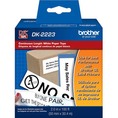 Brother - Labels, Ribbons & Tapes; Type: Label Tape ; Color: Black on White ; For Use With: Brother QL-1050; QL-1060N; QL-1100; QL-1110NWB; QL-500; QL-700; QL-710W; QL-720NW; QL-800; QL-810W; QL-820NWB; QL-1050N; QL-550; QL-570; QL-570VM; QL-580N; QL-650 - Exact Tool & Supply