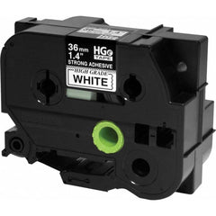 Brother - Labels, Ribbons & Tapes; Type: Label Tape ; Color: Black on White ; For Use With: PT-9700PC; PT-9800PCN; PT-E800W; PT-P900; PT-P900W; PT-P950NW P-Touch Label Makers ; Width (mm): 36.00 ; Length (Feet): 26.2 ; Material: Polyester - Exact Tool & Supply