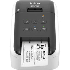 Brother - Electronic Label Makers; Type: Label Printer ; Power Source: 100-240V 50-60Hz 1.5A; Li-Ion Battery ; Resolution: 300 x 600 ; Contents: Software; USB Cable; AC Adapter; Quick Setup Guide; Documentation; Starter Rolls - (100) Die-Cut Standard Add - Exact Tool & Supply