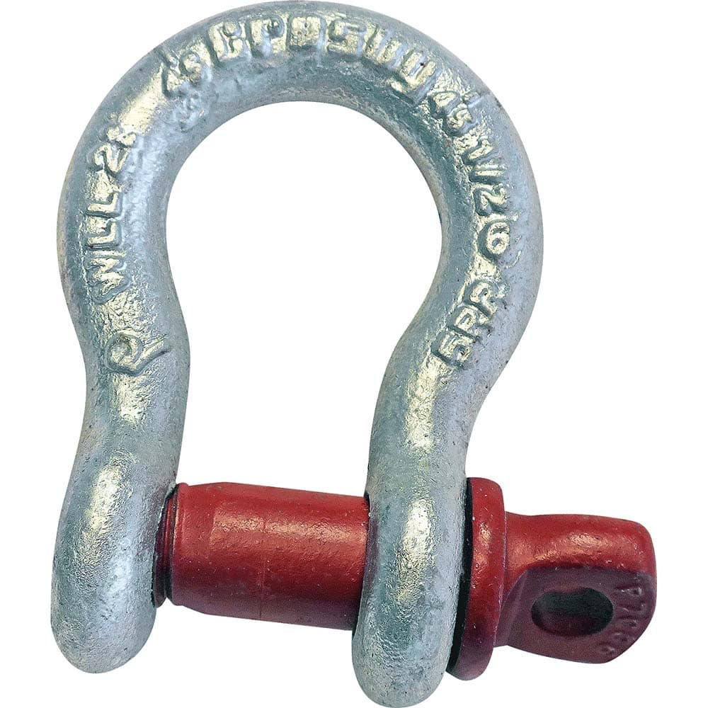Crosby - Shackles; Nominal Chain Size: 5/8 ; Load Limit (Ton): 0.62 ; Pin Type: Screw ; Material: Alloy - Exact Tool & Supply