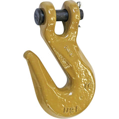 Crosby - Clevis Hooks; Chain Diameter (Inch): 3/8 ; Chain Grade: 80 ; Load Capacity (Lb.): 7100.000 ; Material: Alloy Steel ; Reach (Inch): 2-13/32 ; Clevis Inside Diameter (Inch): 0.47 - Exact Tool & Supply