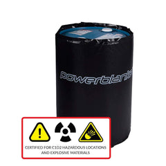 Powerblanket - Drum Heaters; Wattage: 800.000 ; Container Size: 55 Gal. Drum ; Width (Inch): 36 ; Voltage: 110 to 120 ; Minimum Temperature (F): 90.000 ; Maximum Temperature (F): 110.000 - Exact Tool & Supply