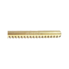 1/2″ Diam 4' Long Brass Gear Rack 16 Pitch, 14.5° Pressure Angle, Round