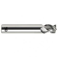1/2 Dia. x 3 Overall Length 3-Flute .020 C/R Solid Carbide SE End Mill-Round Shank-Center Cutting-Uncoated - Exact Tool & Supply
