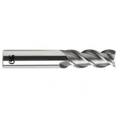 1/2 Dia. x 3 Overall Length 3-Flute .020 C/R Solid Carbide SE End Mill-Round Shank-Center Cutting-Uncoated - Exact Tool & Supply