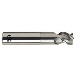 1/2 Dia. x 3 Overall Length 3-Flute .020 C/R Solid Carbide SE End Mill-Round Shank-Center Cutting-Uncoated - Exact Tool & Supply