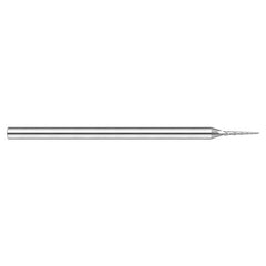Miniature End Mills - Tapered Rib Cutters - 0.0900″ Cutter Diameter × 0.5000″ (1/2″) Length of Cut × 7° per side Carbide Tapered Square End Mill, 3 Flutes - Exact Tool & Supply