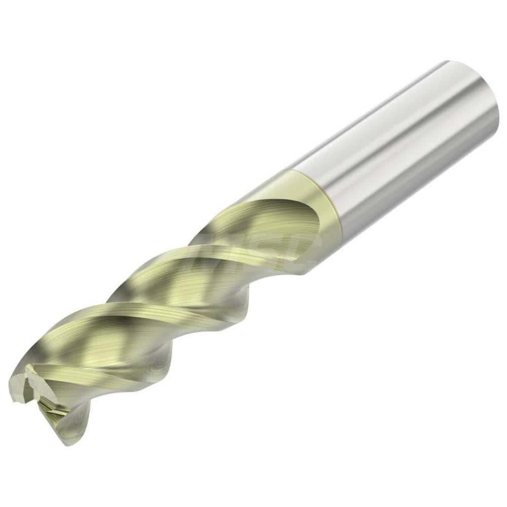 Corner Radius End Mill: 1/8″ Dia, 3/8″ LOC, 0.03″ Radius, 3 Flutes, Solid Carbide 1-1/2″ OAL, 1/8″ Shank Dia, 45 ° Helix, ANF Coated, Corner Radius End, Centercutting, Series A345R