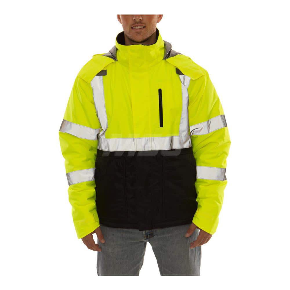 Jackets & Coats; Garment Style: Jacket; Size: X-Large; Gender: Unisex; Material: 300D PU Coated Polyester; Closure Type: Zipper; Seam Style: Stitched; Taped; Material Weight: 5.9 oz; Features: 2 in Silver Reflective Tape; Waterproof; Heat Retention; 2 Mic