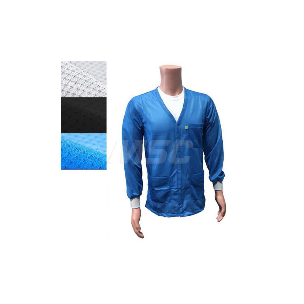 Smocks & Lab Coats; Garment Style: Smock; Material: Carbon; Size: Medium; Color: Blue; Sleeve Length: 23; Closure Type: Snaps; Chest Size: 40; Closure Locaton: Front; Features: Medium Weight; Chest Size (Inch): 40; Closure Location: Front