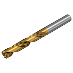 Taper Length Drill Bit: 0.3937″ Dia, 147 ° Coated, 3.7795″ Flute Length, 5.4724″ OAL, RH Cut, Spiral Flute, Cylindrical Shank, Series CoroDrill 860