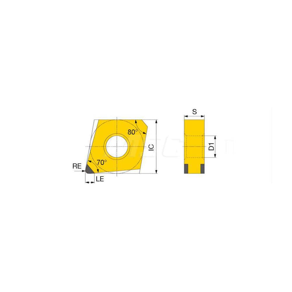 Turning Insert:  2QP-GNGA430.5-LF BXA20,  Polycrystalline Cubic Boron Nitride Coated Finish,  Neutral,  1/2″ Inscribed Circle,  0.0080″ Corner Radius,  70.0 &deg N/A Diamond,  Series  GNGA