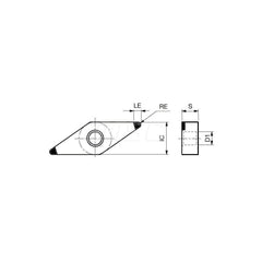 Turning Insert:  2QP-VNGA333-LC BXA20,  Polycrystalline Cubic Boron Nitride Coated Finish,  Neutral,  3/8″ Inscribed Circle,  0.0470″ Corner Radius,  35.0 &deg N/A Diamond,  Series  VNGA