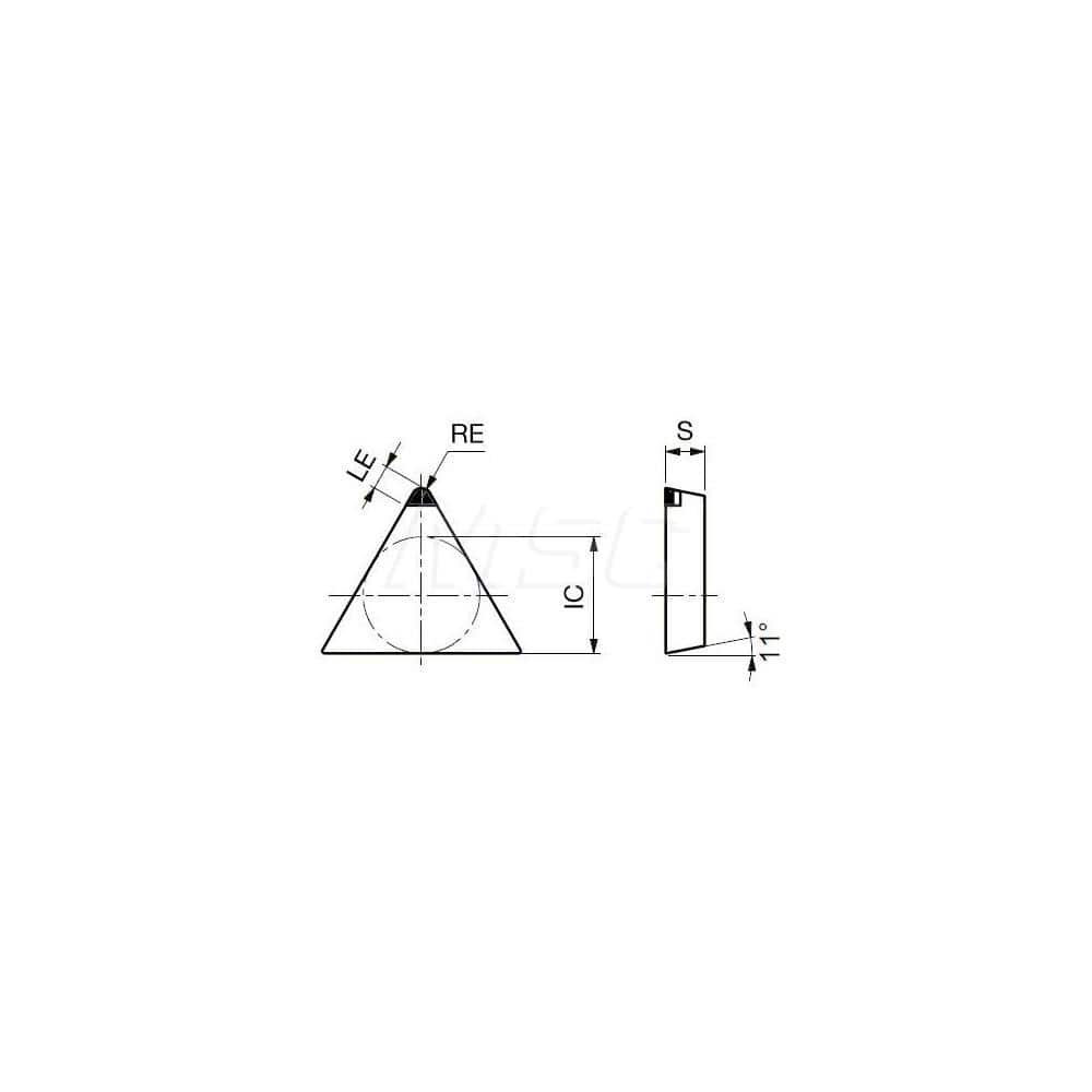 Turning Insert:  Q-TPGN321 BX330,  Polycrystalline Cubic Boron Nitride Uncoated Finish,  Neutral,  3/8″ Inscribed Circle,  0.0160″ Corner Radius,  60.0 &deg N/A Triangle,  Series  TPGN