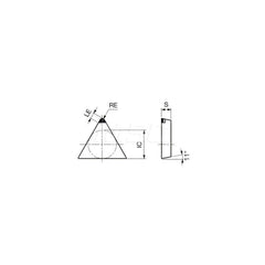 Turning Insert:  Q-TPGN222 BX330,  Polycrystalline Cubic Boron Nitride Uncoated Finish,  Neutral,  1/4″ Inscribed Circle,  0.0310″ Corner Radius,  60.0 &deg N/A Triangle,  Series  TPGN