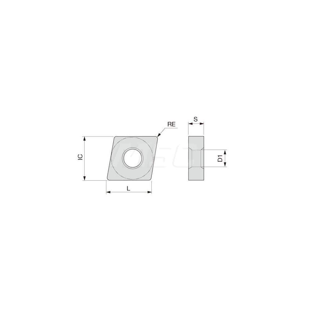 Turning Insert:  CNMA433 TH10,  Solid Carbide Uncoated Finish,  Neutral,  1/2″ Inscribed Circle,  0.0470″ Corner Radius,  80.0 &deg N/A Diamond,  Series  CNMA