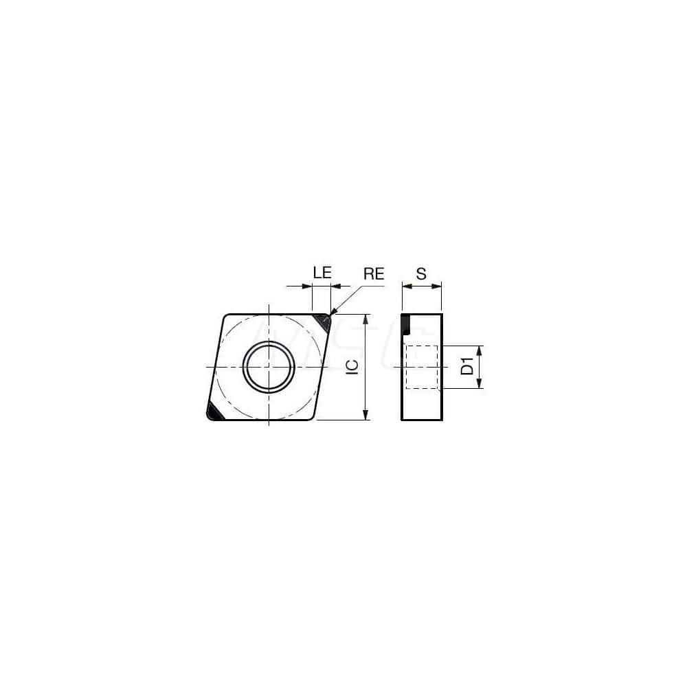 Turning Insert:  2QP-CNGA433-WL BXM10,  Polycrystalline Cubic Boron Nitride TiCN Finish,  Neutral,  1/2″ Inscribed Circle,  0.0470″ Corner Radius,  80.0 &deg N/A Diamond,  Series  CNGA