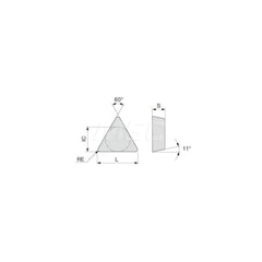 Turning Insert:  TPMR222CM T5115,  Solid Carbide TiCN, Al2O3 & TiN Finish,  Neutral,  1/4″ Inscribed Circle,  0.0310″ Corner Radius,  60.0 &deg N/A Triangle,  Series  TPMR