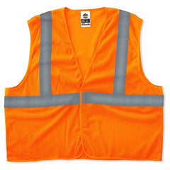 8205HL S/M Econo 2 Hook & Loop Orange Vest - Exact Tool & Supply